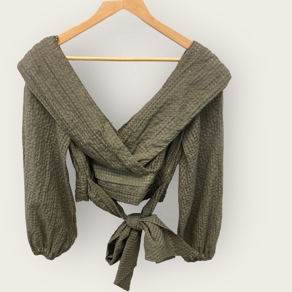 NWT Maeve by Anthropology Green Blouse - Picture 11 of 12